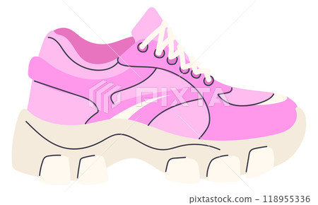 Pink sneaker. Athletic sport girl fashion shoe 118955336