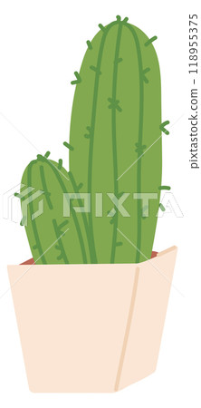 Potted cactus color icon. Interior botany decoration Potted cactus color icon. Interior botany decoration 118955375