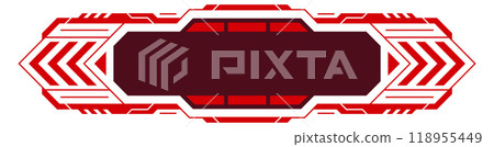 Red hud panel element. Cyber danger control 118955449
