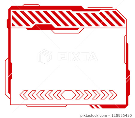 Empty hud callout box in red line style 118955450