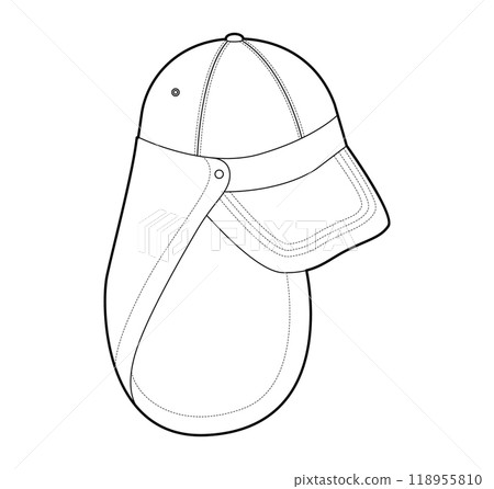 Skate Sahara Cap Hat. Summer Head Fashion accessory clothing technical illustration. Vector headgear for Men, women Skate Sahara Cap Hat. Summer Head Fashion accessory clothing technical illustration. Vector headgear for Men, women 118955810