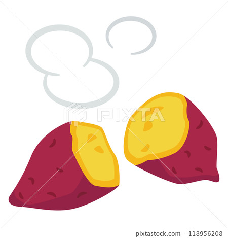 Illustration of baked sweet potato 118956208
