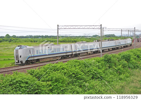 Hakodate Main Line, Ebetsu-Toyohoro, JR Hokkaido, 789 series 1000 series, HL-1003 train (Sapporo), Super Kamui Hakodate Main Line, Ebetsu-Toyohoro, JR Hokkaido, 789 series 1000 series, HL-1003 train (Sapporo), Super Kamui 118956329