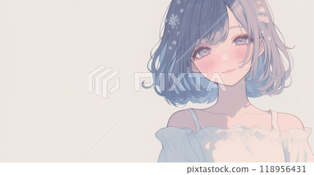 一個漂亮女孩的插圖 一個漂亮女孩的插圖 118956431