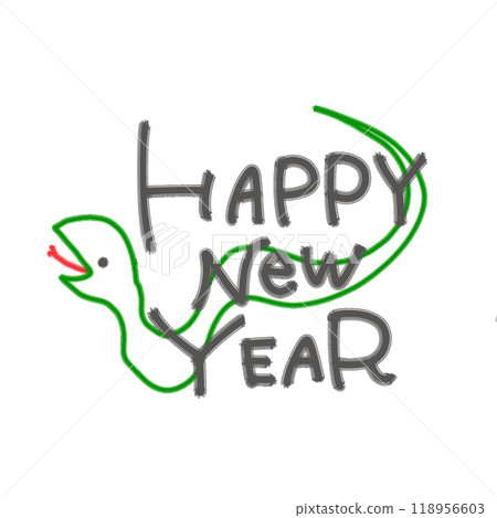 New Year's card text (background snake) 118956603