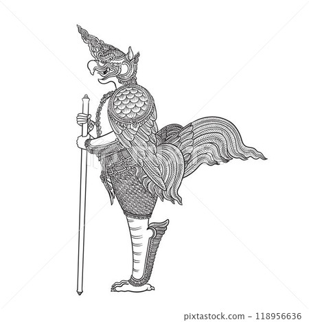 Nok Tuntima bird line drawing 118956636