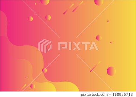 Abstract Yellow and pink gradient fluid wave background with meteor fall and circle for landing page, banner, cover book, wallpaper etc 118956718