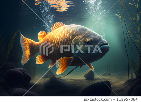 carp under water image, fish photography, under water photography, carp under water image, fish photography, under water photography, 118957064