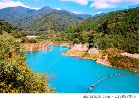 Lake Okushima in early autumn from the observation deck Lake Okushima in early autumn from the observation deck 118957070