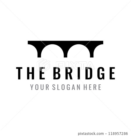 Minimalist and elegant creative bridge building logo with a modern concept. With vector illustration editing. 118957286