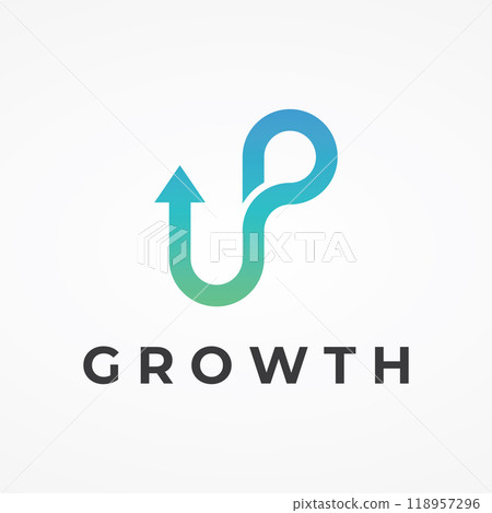 Financial and career creative growth and progress logo design with arrow direction sign. Logo for business,progress and career symbol. 118957296
