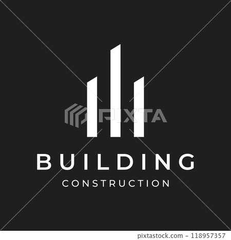 Logo design of modern and elegant luxury apartment buildings, houses, hotels and buildings isolated background.Logo for business,architecture, construction and building. Logo design of modern and elegant luxury apartment buildings, houses, hotels and buildings isolated background.Logo for business,architecture, construction and building. 118957357