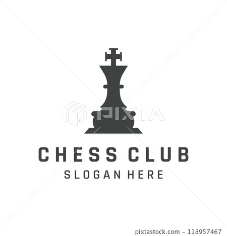 Chess strategy game template logo with kings, pawns and rooks. Logos for tournaments, chess teams and games. Chess strategy game template logo with kings, pawns and rooks. Logos for tournaments, chess teams and games. 118957467