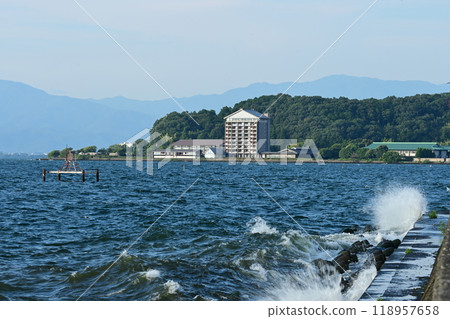 Lake Biwa in summer, Hikone Port 118957658