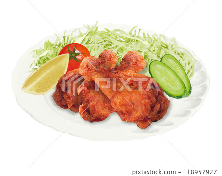 Fried Chicken (with salad) Fried Chicken (with salad) 118957927