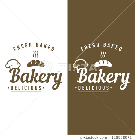 Retro wheat bread logo design template. Badge for bakery, home made bakery, restaurant or cafe, patisserie, business. Retro wheat bread logo design template. Badge for bakery, home made bakery, restaurant or cafe, patisserie, business. 118958071