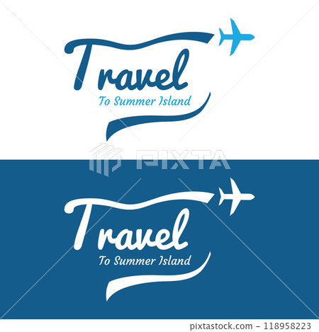 Airline ticket agency logo template design,vacation,traveling in summer isolated on background.logo for business,brand,agency and travel. 118958223