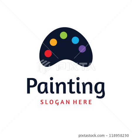 Abstract paint brush and house paint logo template creative design.With brush sign and modern brush strokes in colorful colors.Logo for business,paint company and paint shop. Abstract paint brush and house paint logo template creative design.With brush sign and modern brush strokes in colorful colors.Logo for business,paint company and paint shop. 118958230
