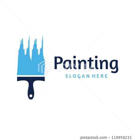 Abstract paint brush and house paint logo template creative design.With brush sign and modern brush strokes in colorful colors.Logo for business,paint company and paint shop. Abstract paint brush and house paint logo template creative design.With brush sign and modern brush strokes in colorful colors.Logo for business,paint company and paint shop. 118958231