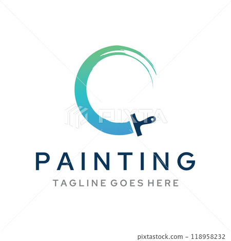 Abstract paint brush and house paint logo template creative design.With brush sign and modern brush strokes in colorful colors.Logo for business,paint company and paint shop. Abstract paint brush and house paint logo template creative design.With brush sign and modern brush strokes in colorful colors.Logo for business,paint company and paint shop. 118958232