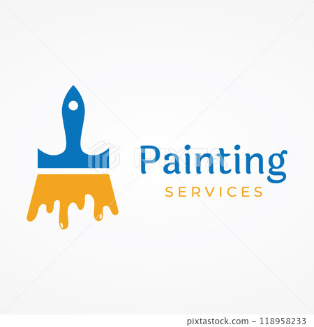 Abstract paint brush and house paint logo template creative design.With brush sign and modern brush strokes in colorful colors.Logo for business,paint company and paint shop. Abstract paint brush and house paint logo template creative design.With brush sign and modern brush strokes in colorful colors.Logo for business,paint company and paint shop. 118958233