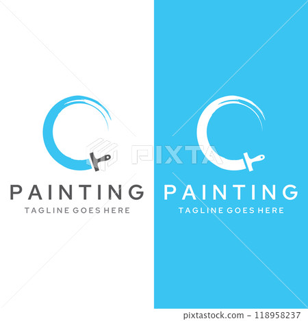 Abstract paint brush and house paint logo template creative design.With brush sign and modern brush strokes in colorful colors.Logo for business,paint company and paint shop. Abstract paint brush and house paint logo template creative design.With brush sign and modern brush strokes in colorful colors.Logo for business,paint company and paint shop. 118958237