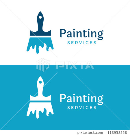 Abstract paint brush and house paint logo template creative design.With brush sign and modern brush strokes in colorful colors.Logo for business,paint company and paint shop. Abstract paint brush and house paint logo template creative design.With brush sign and modern brush strokes in colorful colors.Logo for business,paint company and paint shop. 118958238