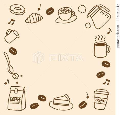 Coffee stylish icon background material square Coffee stylish icon background material square 118959012