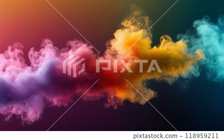 Colorful smoke on black background 118959211