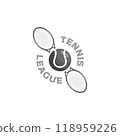 flat tennis league logo template with letter x vector design. tennis racket and ball elements illustration 118959226