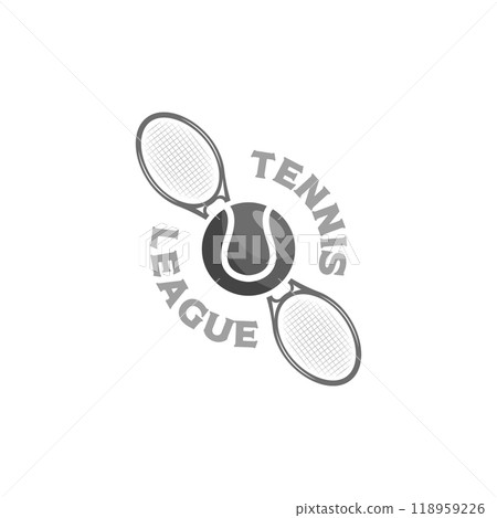 flat tennis league logo template with letter x vector design. tennis racket and ball elements illustration flat tennis league logo template with letter x vector design. tennis racket and ball elements illustration 118959226