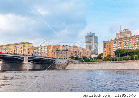 Borodinsky Bridge and Ministry of Foreign Affairs of Russia main building in Moscow. Russia 118959540