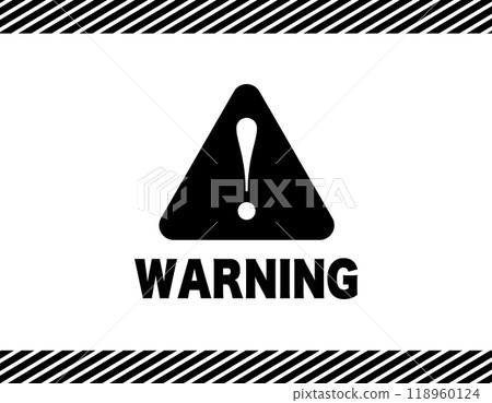 Caution warning exclamation mark sign diagonal line black 118960124
