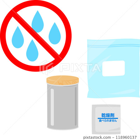 防潮標誌、食品儲存容器及乾燥劑 118960137