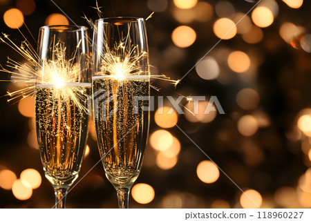 用一杯氣泡香檳慶祝新年 118960227