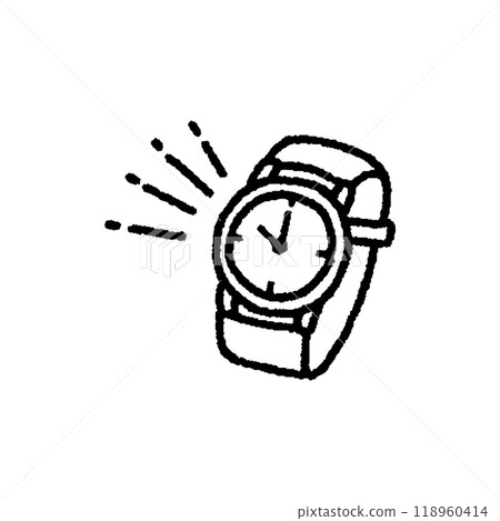 簡單手錶單色的手繪風格插圖 118960414