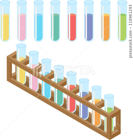 Isometric test tube material set 118961293
