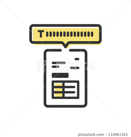 Invoice/receipt icon with invoice number (yellow) 118961301