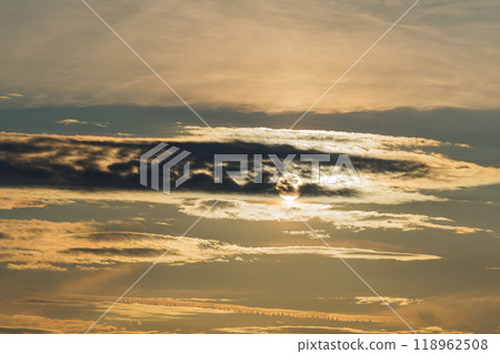 Sunlight shining through clouds Sunlight shining through clouds 118962508