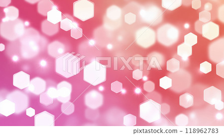 “粉紅色背景上發光的鏡頭光暈。” 118962783