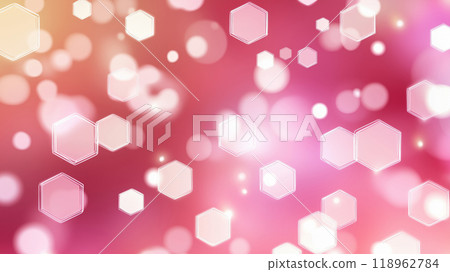 “粉紅色背景上發光的鏡頭光暈。” 118962784