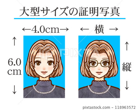 成年女性插畫素材及大尺寸證件照 成年女性插畫素材及大尺寸證件照 118963572