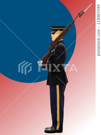 American Guard of honor. 3d color vector illustration 118963594