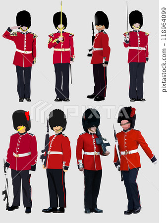 Set of London  guard. Colored 3d vector illustration for designers 118964099