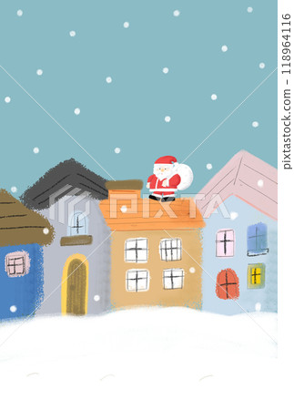 Cute Santa Claus in the snow 118964116