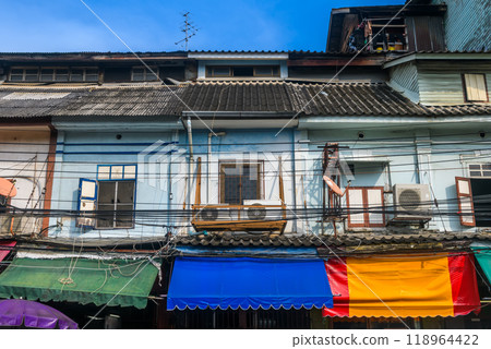 Old building in the old part of Bangkok, Thailand. 118964422