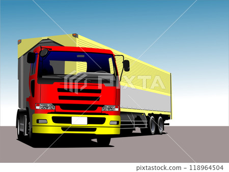 Semi truck on the road Semi truck on the road 118964504