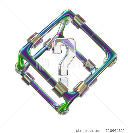 3d question mark symbol in glass box with rainbow colors. FAQ or frequently asked questions concept, 3d illustration render 3d question mark symbol in glass box with rainbow colors. FAQ or frequently asked questions concept, 3d illustration render 118964811