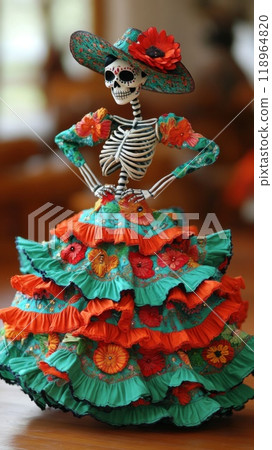Mexican colorful skull. Day of the Dead skulls. Dia de los muertos 118964820