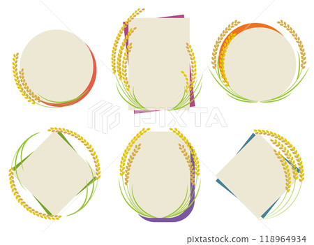日式文本框架集米、稻穗 118964934